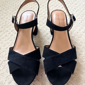 AEROSOLES Cosmos Women's Black Suede Platform Sandals Size 7
